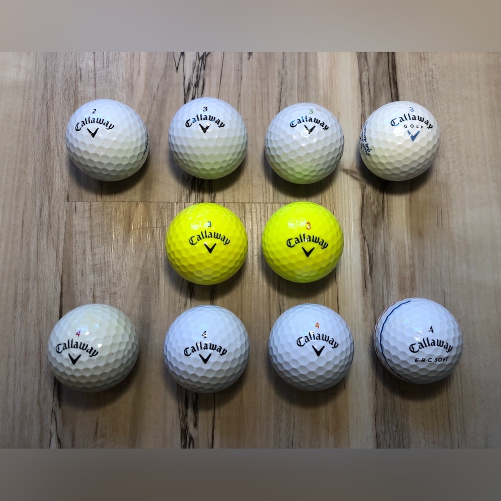 Callaway Chrome Soft ERC Soft Supersoft X2Hot Golf Balls Lot of 10 Used